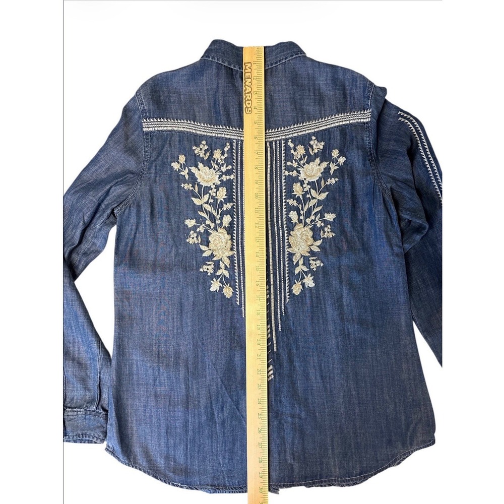Sundance Driftwood Blue Embroidered "Auger Falls Shirt" Size Med? (e6) - Picture 10 of 10